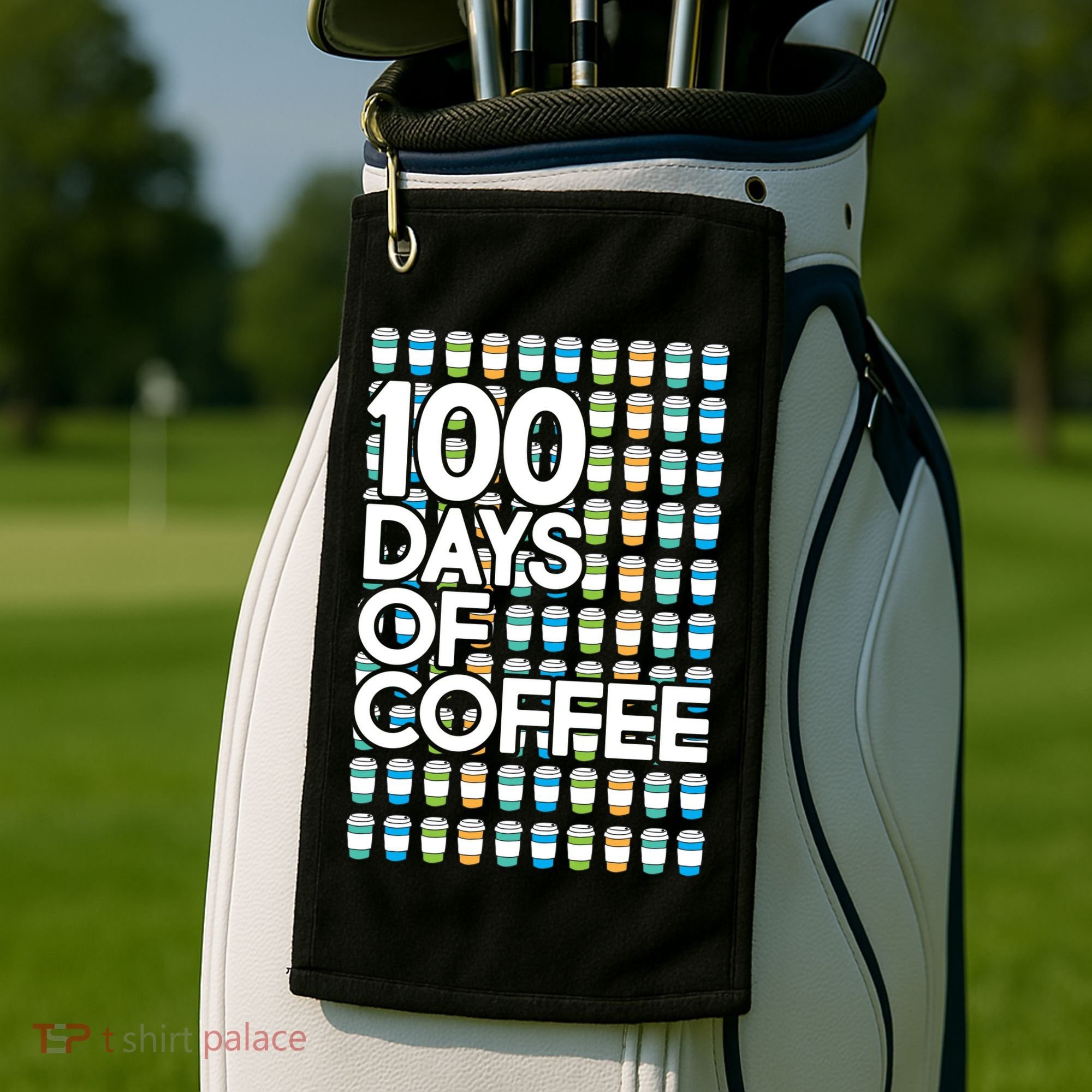 100 Days Of School (Coffee) Golf Towel