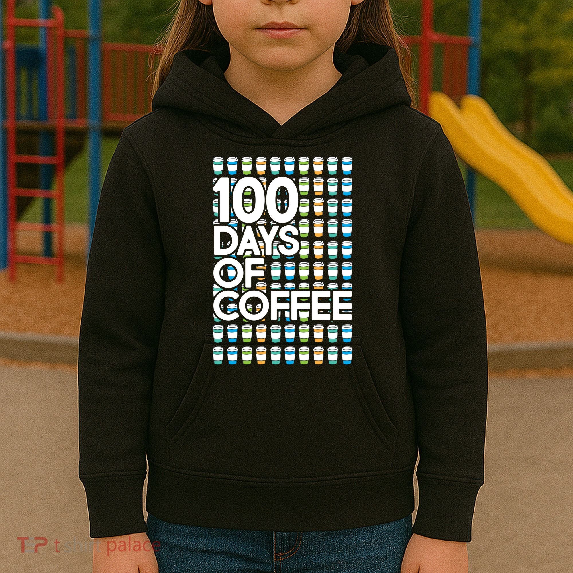 100 Days Of School (Coffee) Kids Hoodie