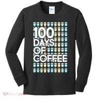 100 Days Of School (Coffee) Kids Long Sleeve Shirt thumb 0