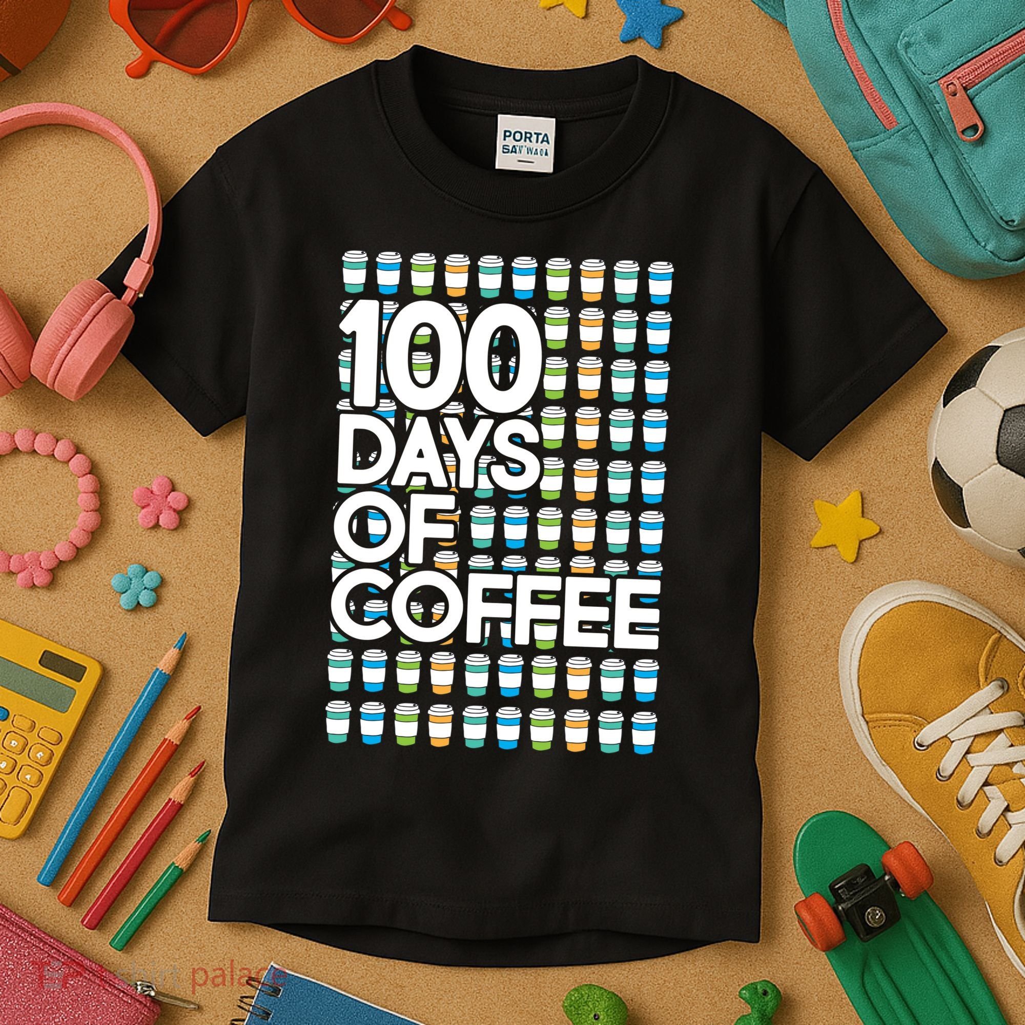 100 Days Of School (Coffee) Kids T-Shirt