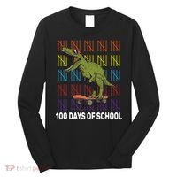 100 Days of School Cool Dinosaur Long Sleeve Shirt thumb 0
