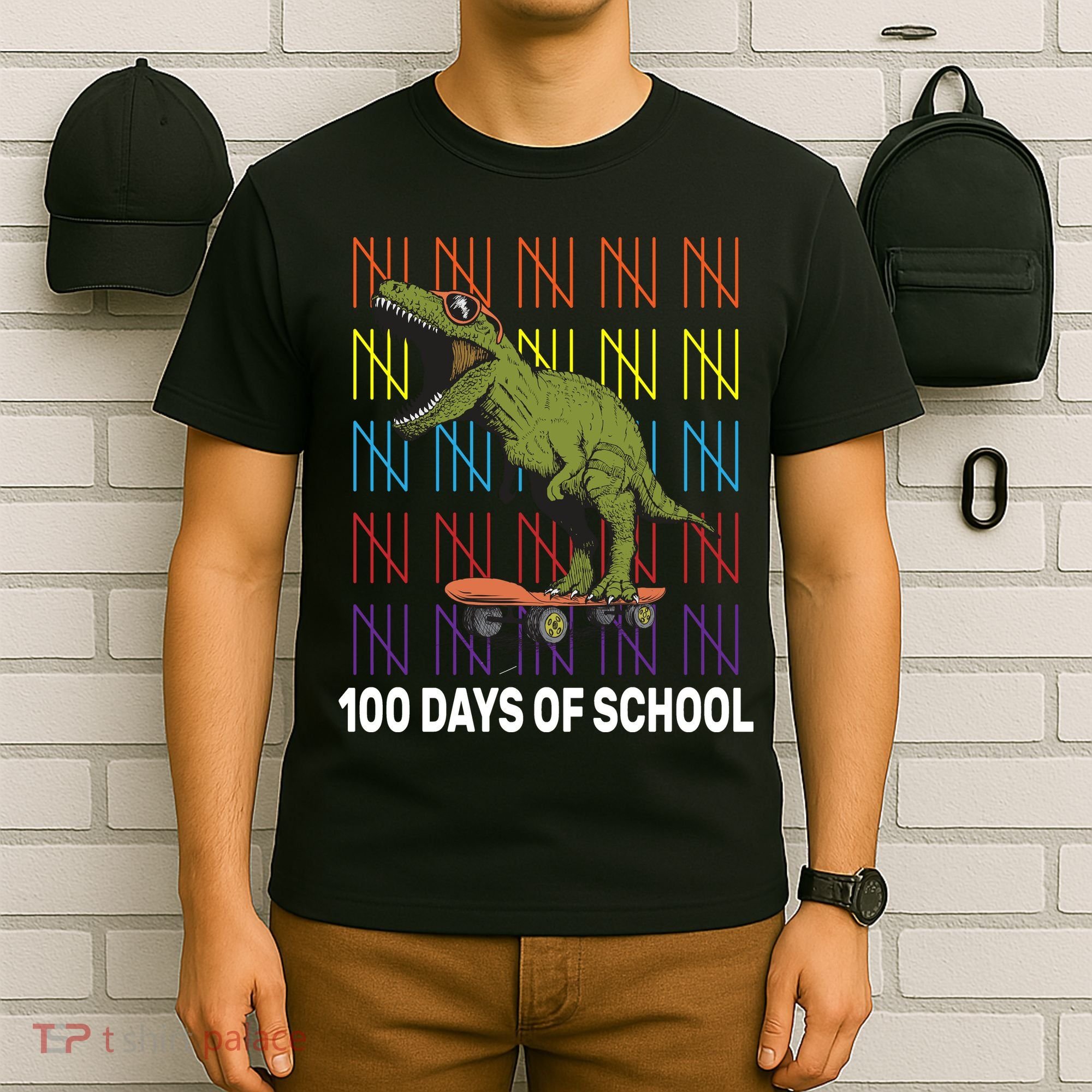 100 Days of School Cool Dinosaur T-Shirt