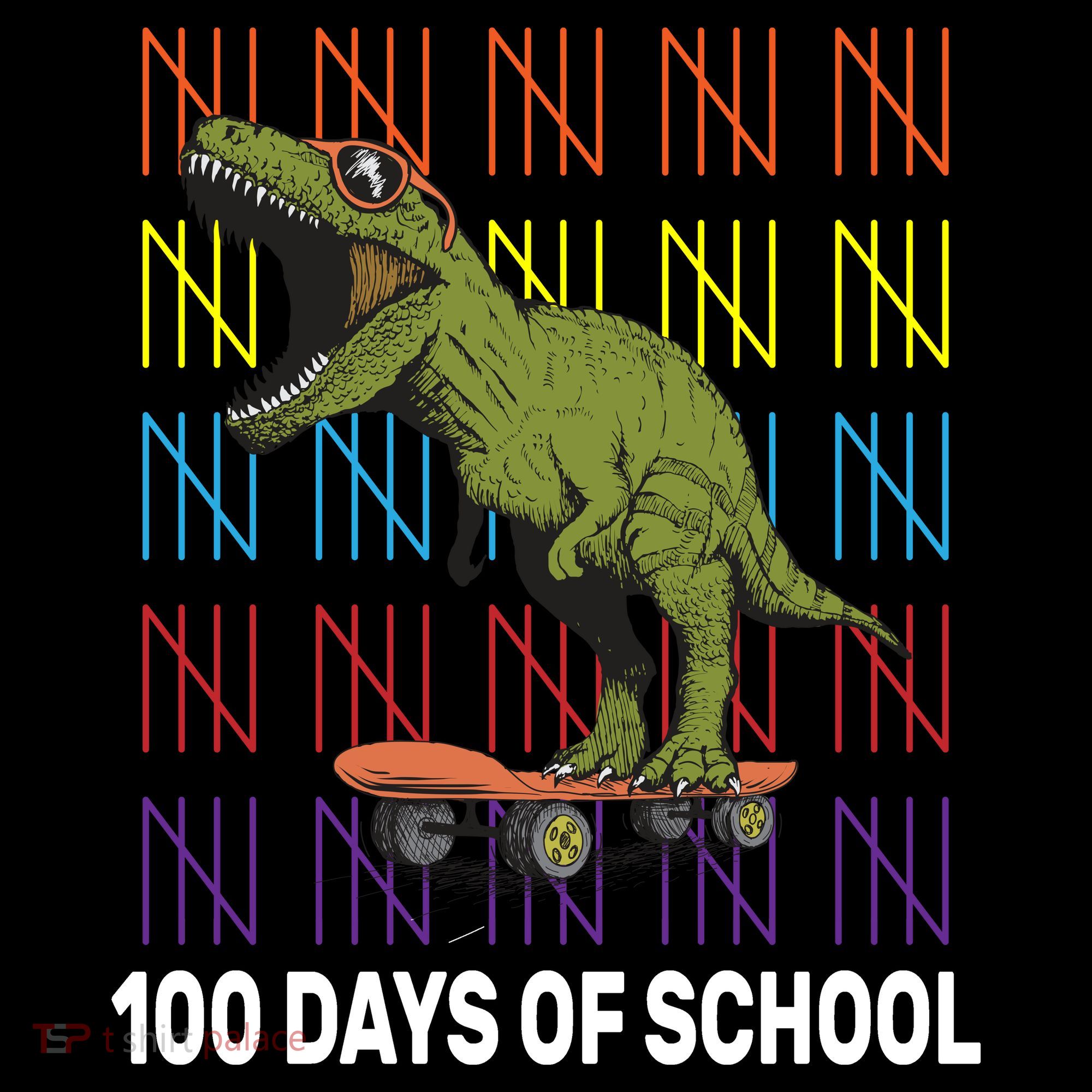 100 Days of School Cool Dinosaur T-Shirt