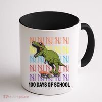 100 Days of School Cool Dinosaur Coffee Mug thumb 1