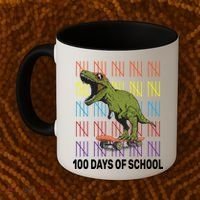 100 Days of School Cool Dinosaur Coffee Mug thumb 2