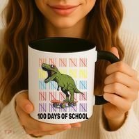 100 Days of School Cool Dinosaur Coffee Mug thumb 3