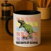 100 Days of School Cool Dinosaur Coffee Mug thumb 4