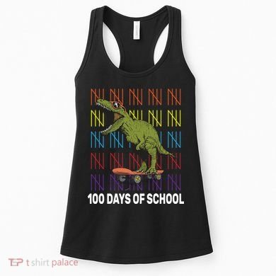 100 Days of School Cool Dinosaur Women's Tank Top
