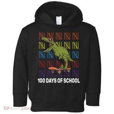 100 Days of School Cool Dinosaur Toddler Hoodie