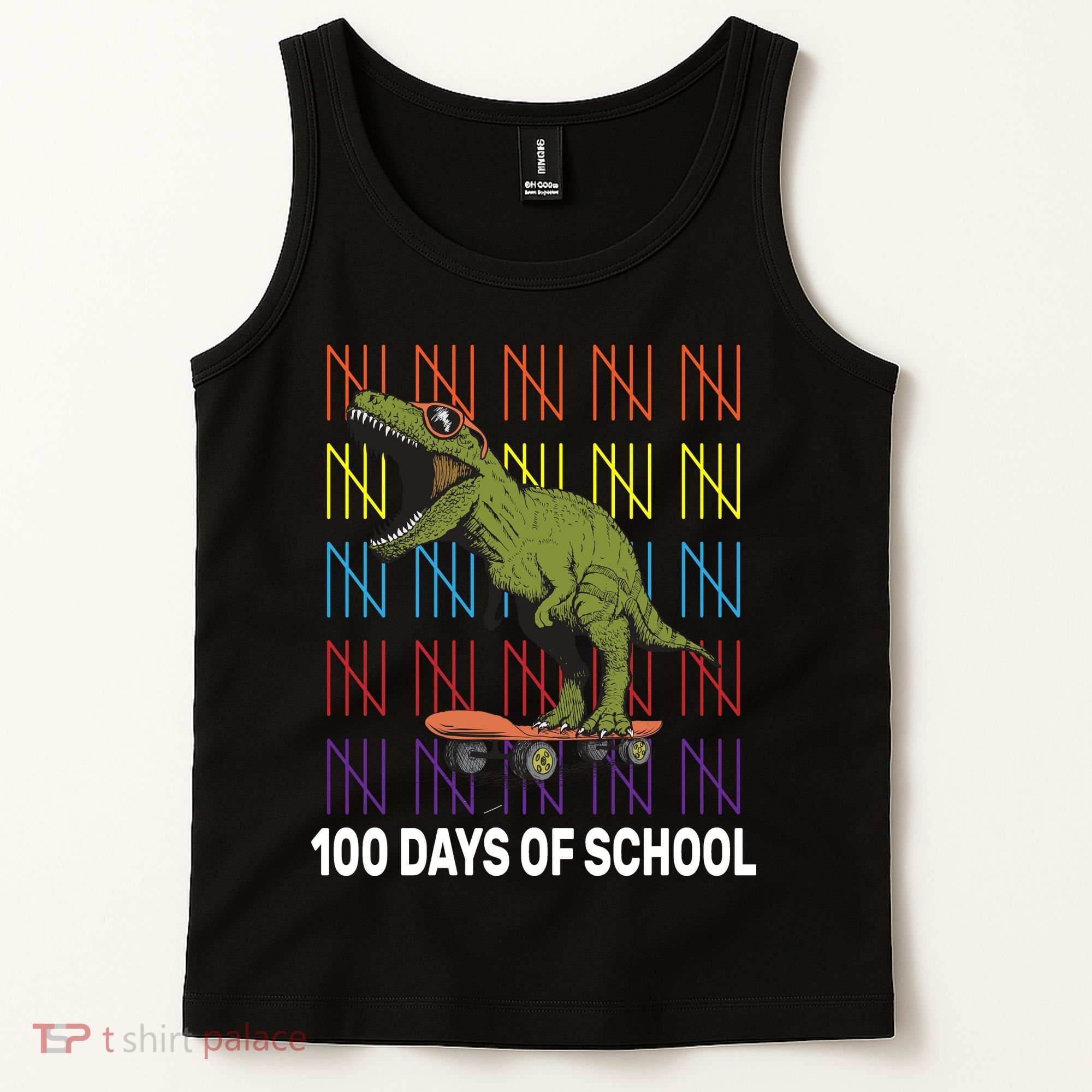 100 Days of School Cool Dinosaur Tank Top