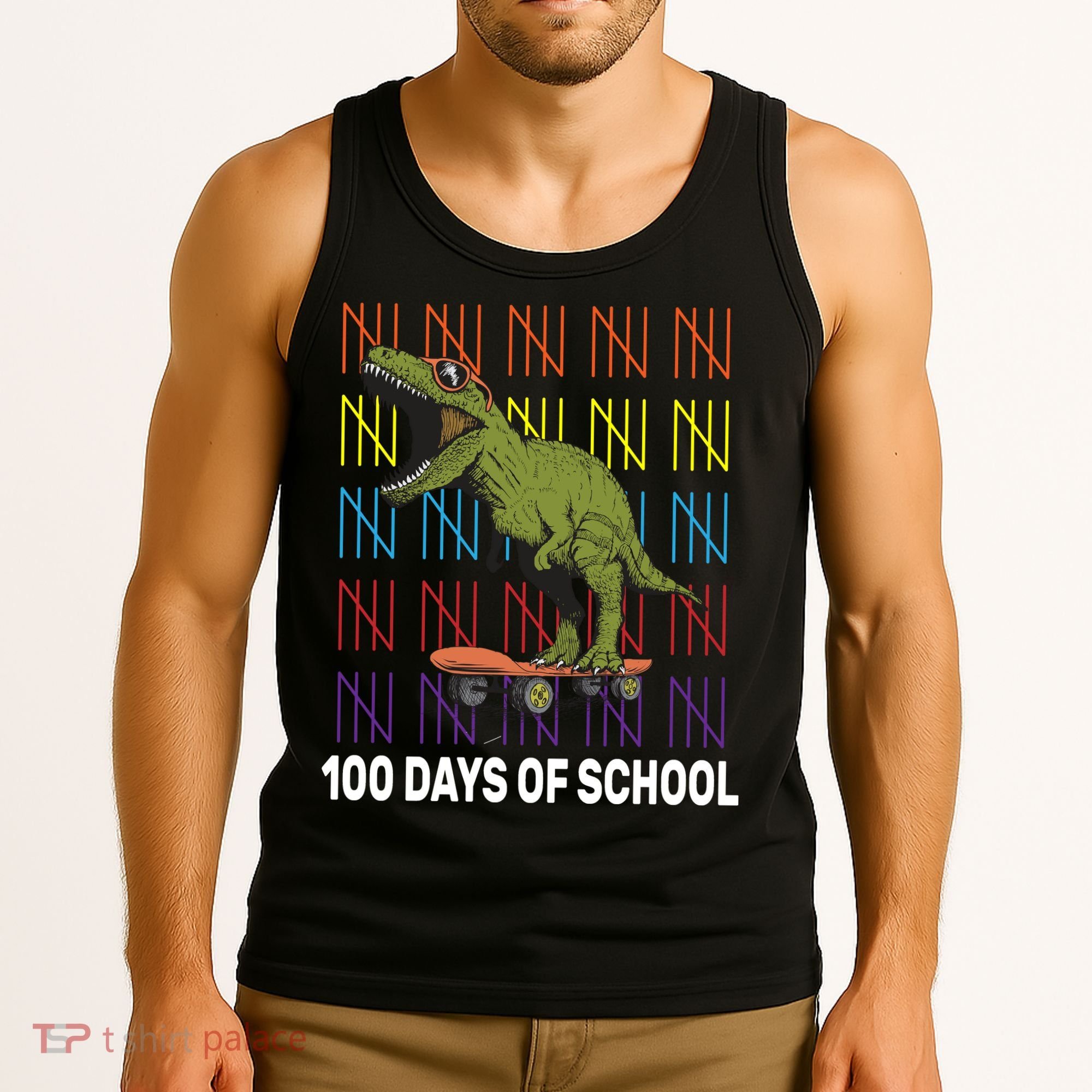 100 Days of School Cool Dinosaur Tank Top