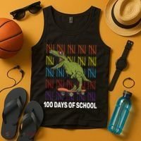 100 Days of School Cool Dinosaur Tank Top thumb 4