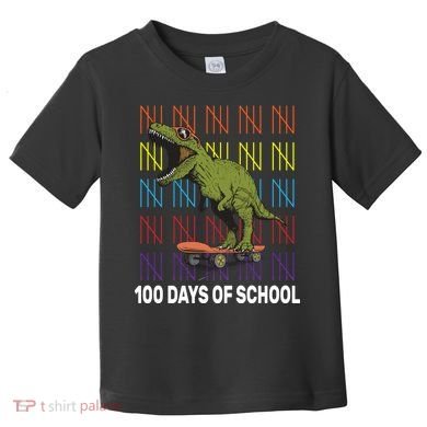 100 Days of School Cool Dinosaur Toddler T-Shirt