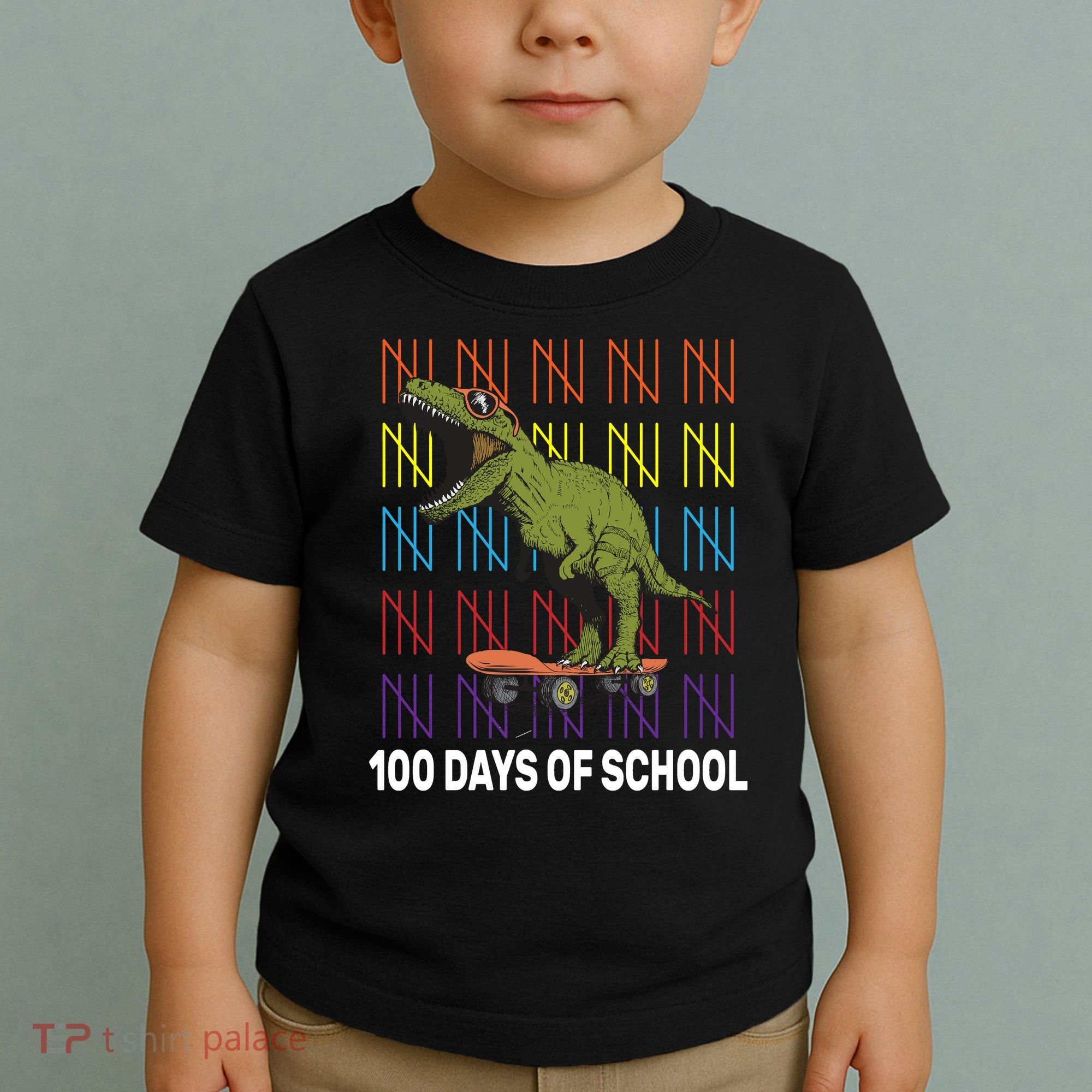 100 Days of School Cool Dinosaur Toddler T-Shirt