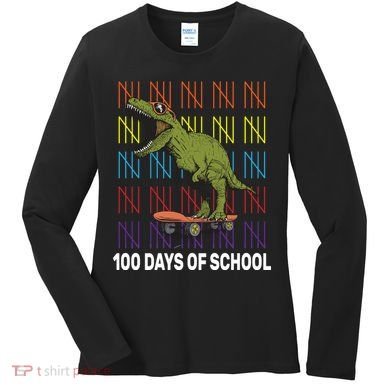 100 Days of School Cool Dinosaur Women's Long Sleeve Shirt