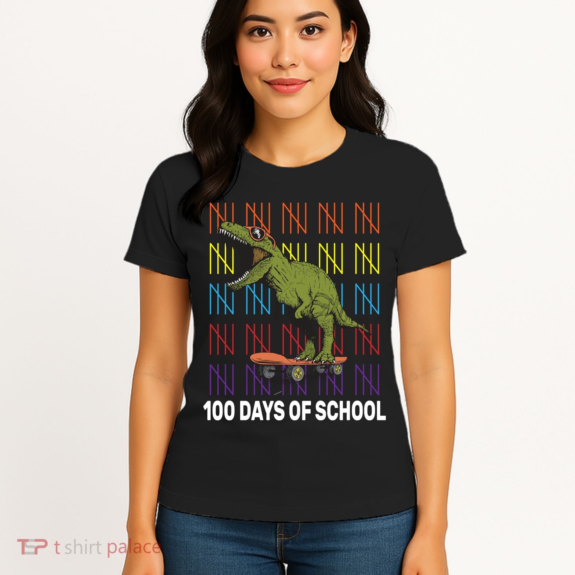100 Days of School Cool Dinosaur Women's T-Shirt