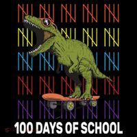100 Days of School Cool Dinosaur Kids Hoodie thumb 5