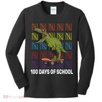 100 Days of School Cool Dinosaur Kids Long Sleeve Shirt thumb 0