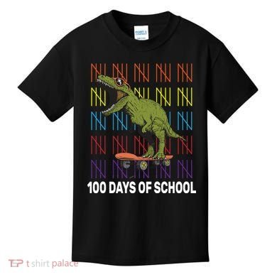 100 Days of School Cool Dinosaur Kids T-Shirt