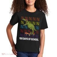 100 Days of School Cool Dinosaur Kids T-Shirt thumb 2