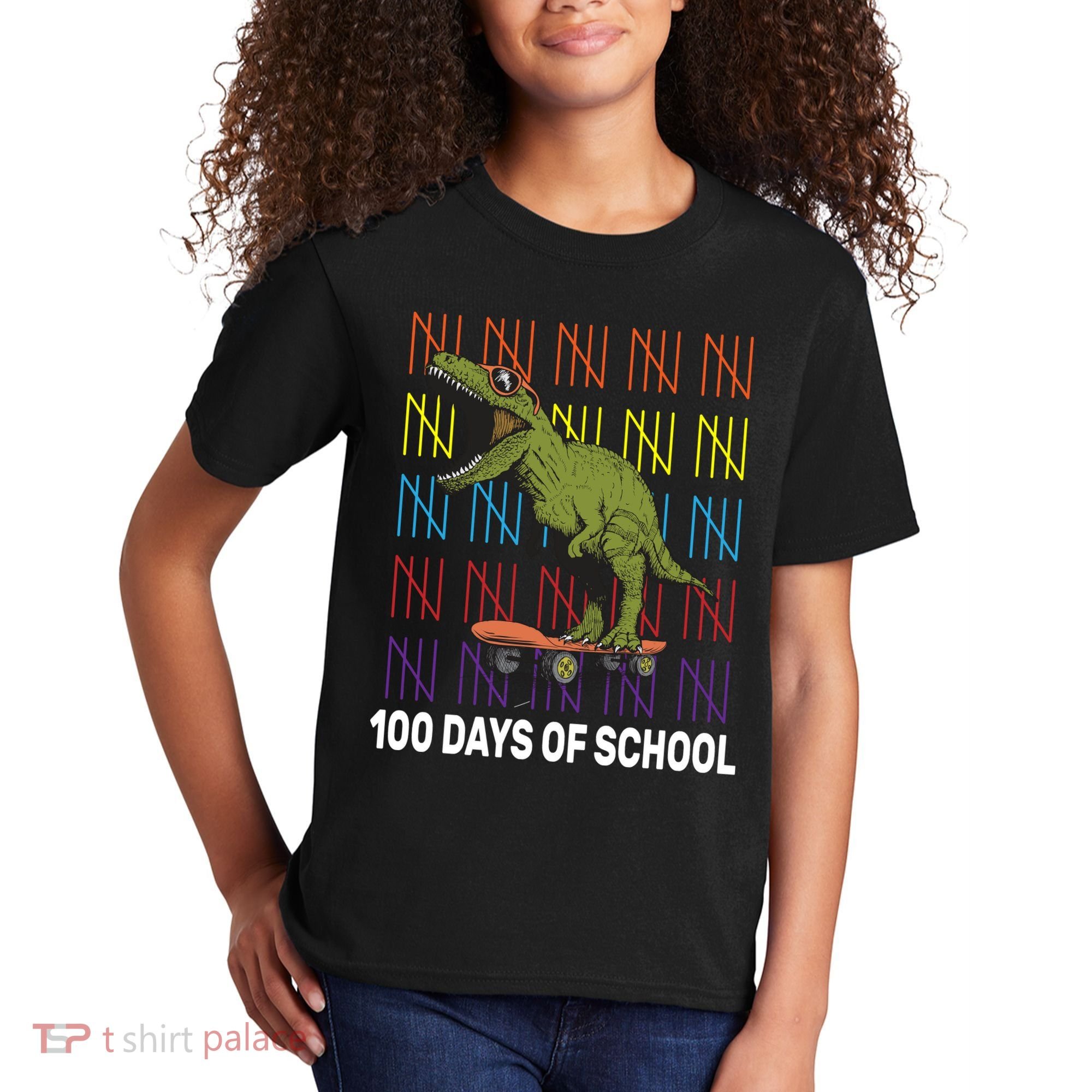 100 Days of School Cool Dinosaur Kids T-Shirt
