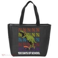 100 Days of School Cool Dinosaur Tote Bag thumb 0