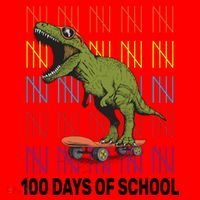 100 Days of School Cool Dinosaur Santa Hat thumb 1