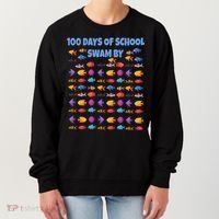 100 Days Of School Swam By Fish Women's Sweatshirt thumb 0
