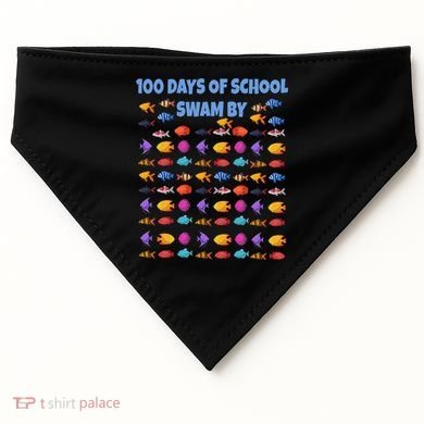 100 Days Of School Swam By Fish USA-Made Doggie Bandana