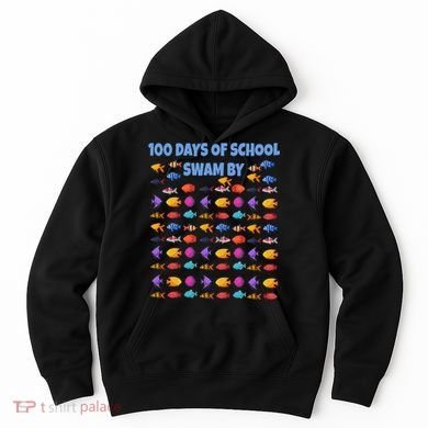 100 Days Of School Swam By Fish Hoodie