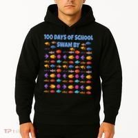 100 Days Of School Swam By Fish Hoodie thumb 2