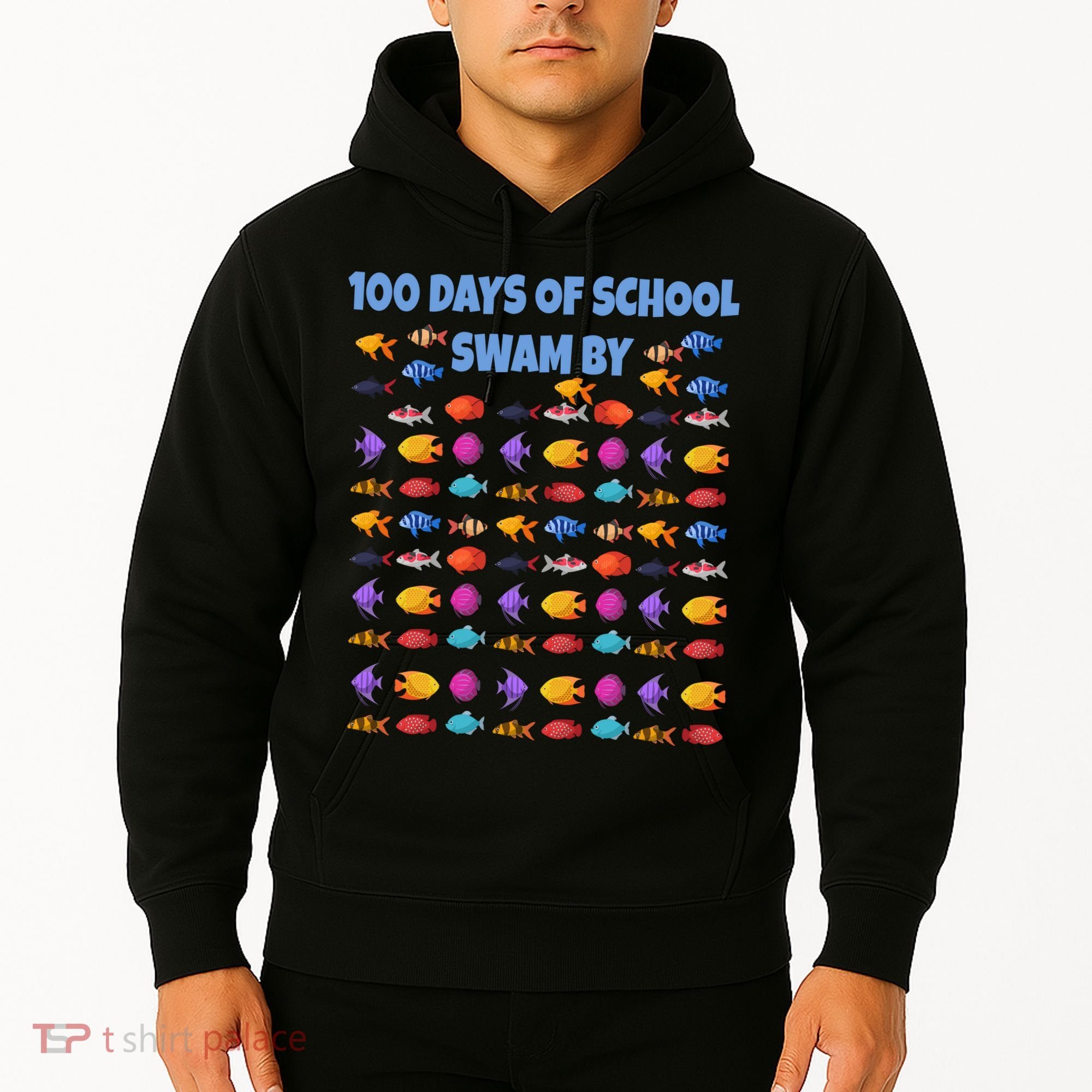 100 Days Of School Swam By Fish Hoodie