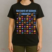 100 Days Of School Swam By Fish T-Shirt thumb 4