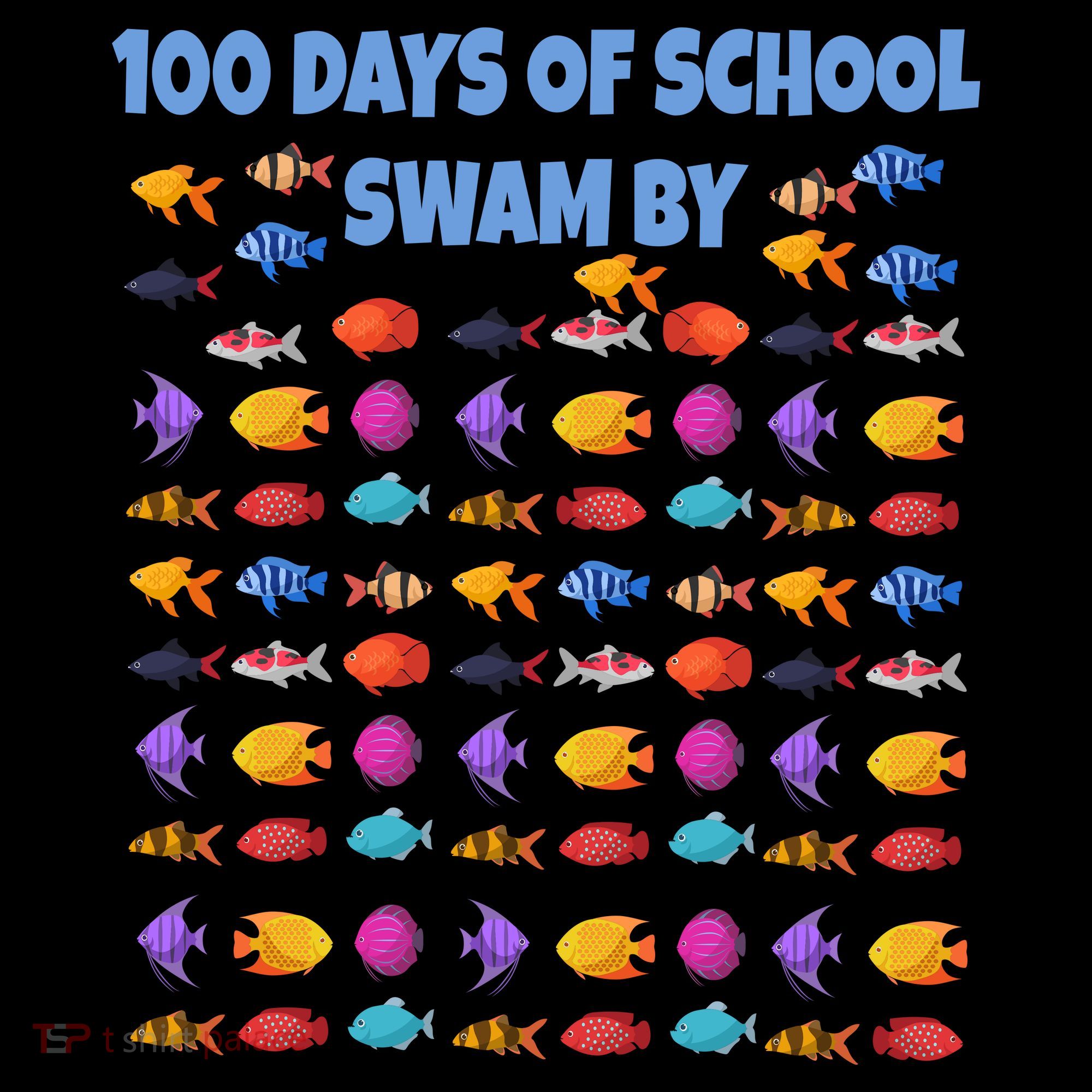100 Days Of School Swam By Fish T-Shirt