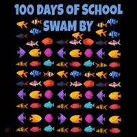 100 Days Of School Swam By Fish Bucket Hat thumb 4