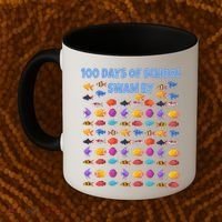 100 Days Of School Swam By Fish Coffee Mug thumb 2