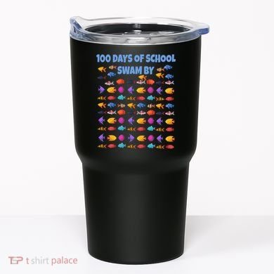 100 Days Of School Swam By Fish Tumbler