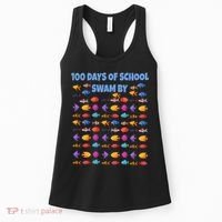 100 Days Of School Swam By Fish Women's Tank Top thumb 0