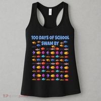 100 Days Of School Swam By Fish Women's Tank Top thumb 3