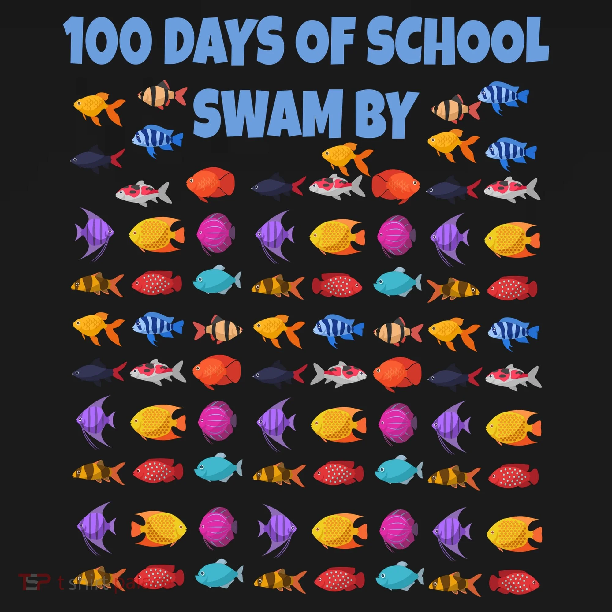 100 Days Of School Swam By Fish Tank Top