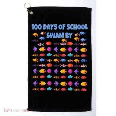 100 Days Of School Swam By Fish Golf Towel