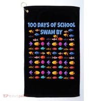 100 Days Of School Swam By Fish Golf Towel thumb 0
