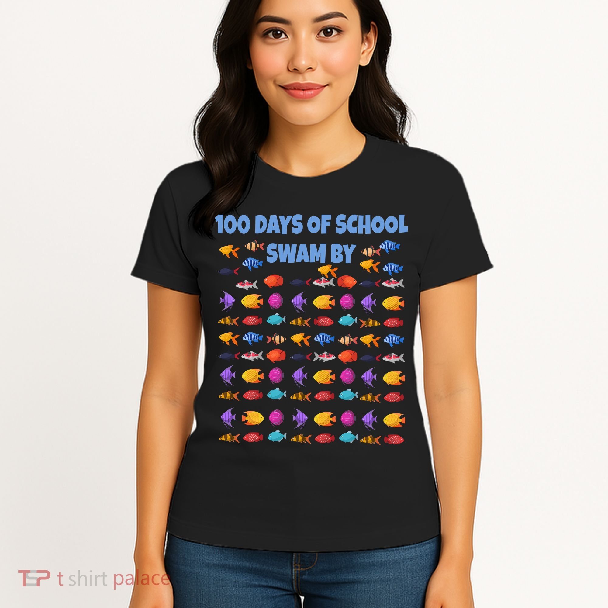 100 Days Of School Swam By Fish Women's T-Shirt