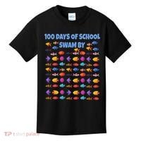 100 Days Of School Swam By Fish Kids T-Shirt thumb 0
