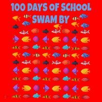 100 Days Of School Swam By Fish Santa Hat thumb 1