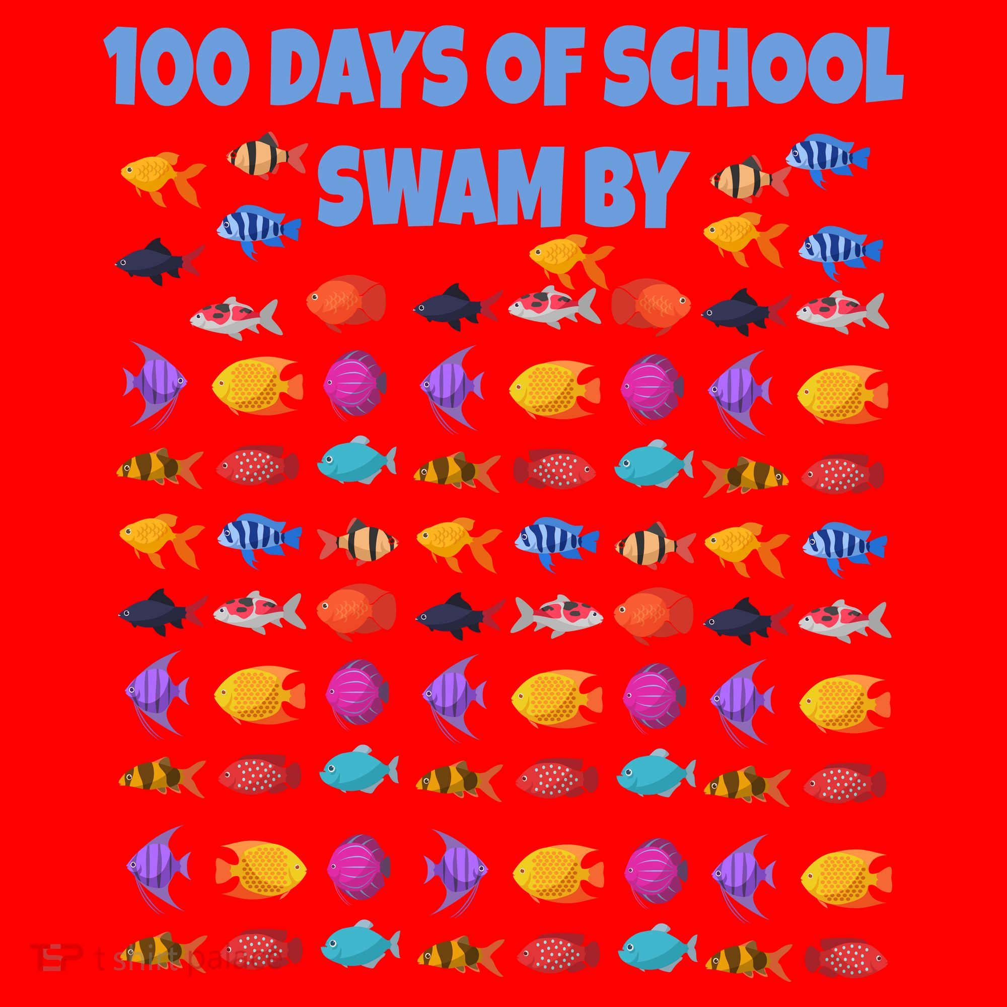 100 Days Of School Swam By Fish Santa Hat