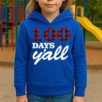 100 Days Of School Y'all Kids Hoodie thumb 3