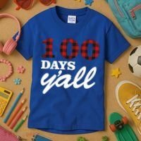 100 Days Of School Y'all Kids T-Shirt thumb 3