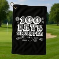 100 Days Smarter Funny 100 Days Of School Golf Towel thumb 1
