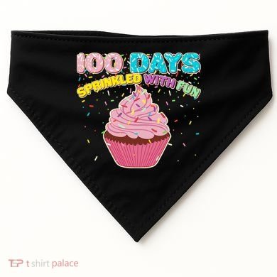 100 Days Sprinkled With Fun Cupcake  USA-Made Doggie Bandana